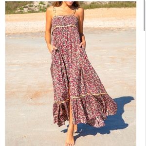 NWT Natural Life Maya Smocked Maxi Dress